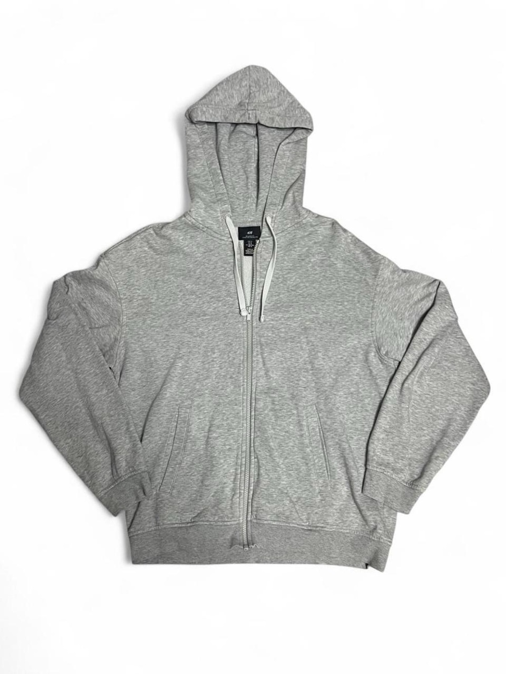 H&M Light Gray Full-Zip Hooded Sweatshirt